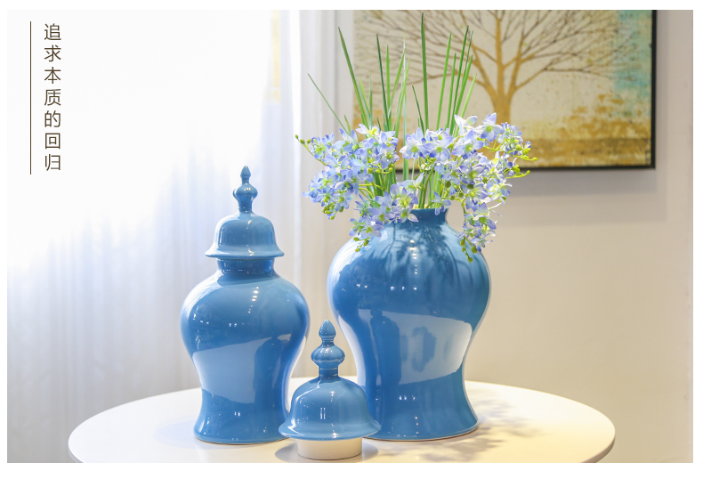 The New Chinese vase jingdezhen ceramic table sitting room furnishing articles device home decoration soft outfit decoration simulation flower arranging flowers