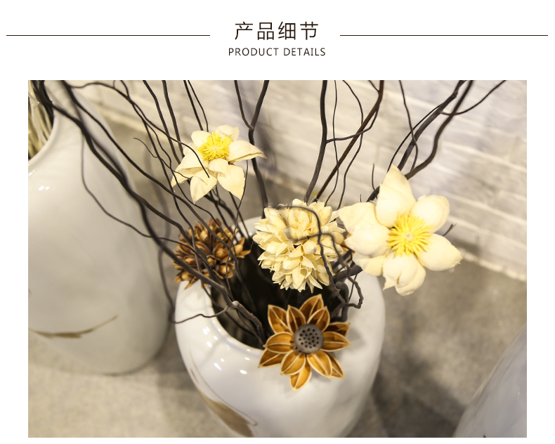 Jingdezhen sitting room, dining - room floor vase store of new Chinese style clothing store decoration flower implement ceramic flower receptacle, furnishing articles