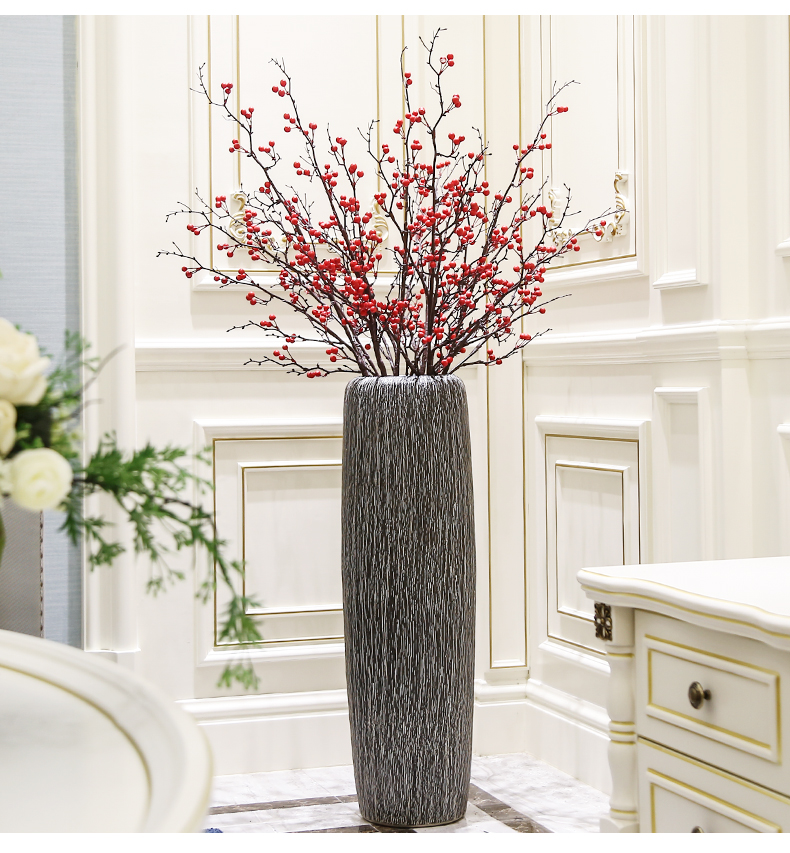 Jingdezhen ceramic floor big vase decoration pieces of I and contracted sitting room home decoration high dried flowers flower arrangement