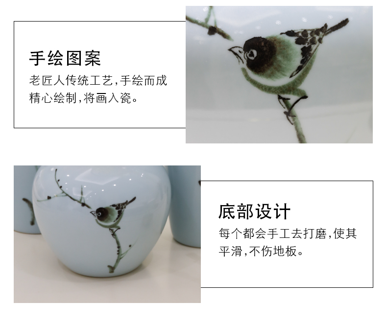 New Chinese style is I and contracted sitting room porch ornament porcelain vases of TV ark, wine flower flower implement large furnishing articles