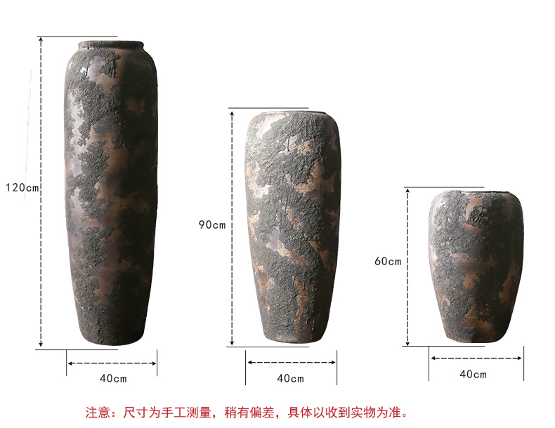 Jingdezhen coarse pottery nostalgic restoring ancient ways hand big vase decoration to the hotel villa simulation flower flower flower implement furnishing articles