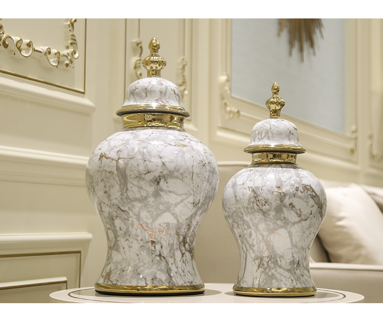 Jingdezhen light key-2 luxury ceramic vase wine furnishing articles modern new Chinese TV ark, sitting room, dining - room household ornaments