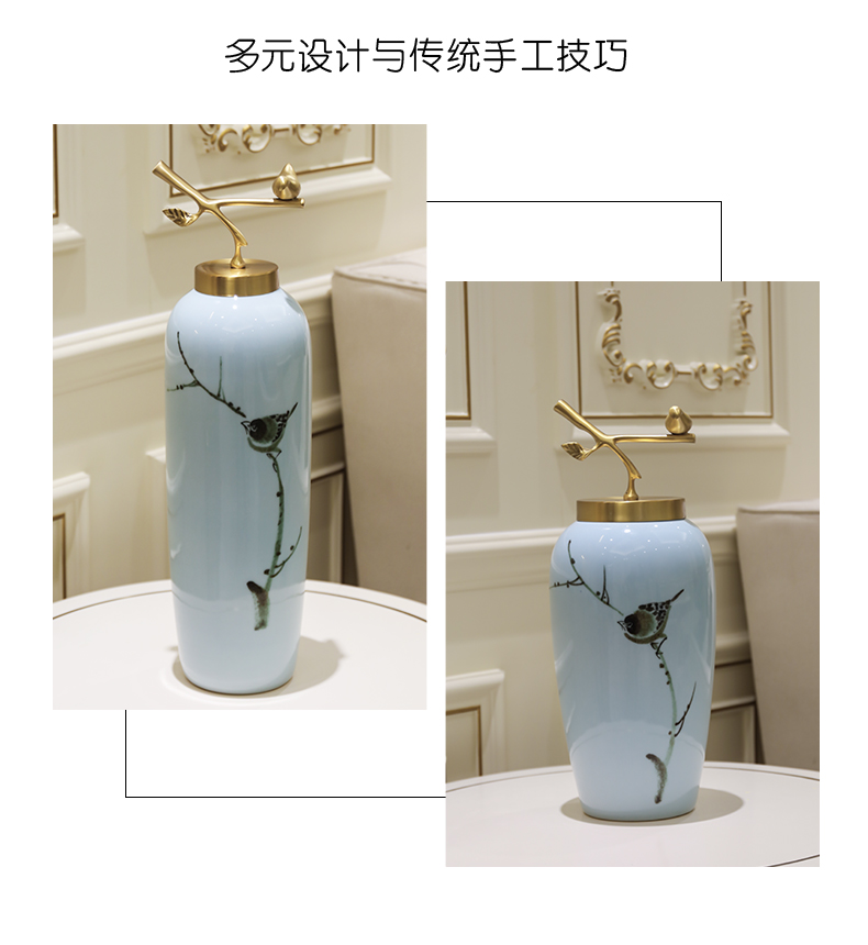 New Chinese style is I and contracted sitting room porch ornament porcelain vases of TV ark, wine flower flower implement large furnishing articles