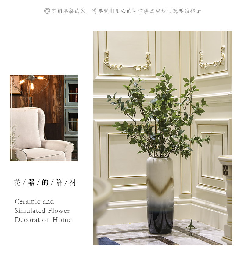 Ground vase large dried flowers European - style flower screen furnishing articles of jingdezhen ceramics high dry flower arranging the sitting room porch decoration