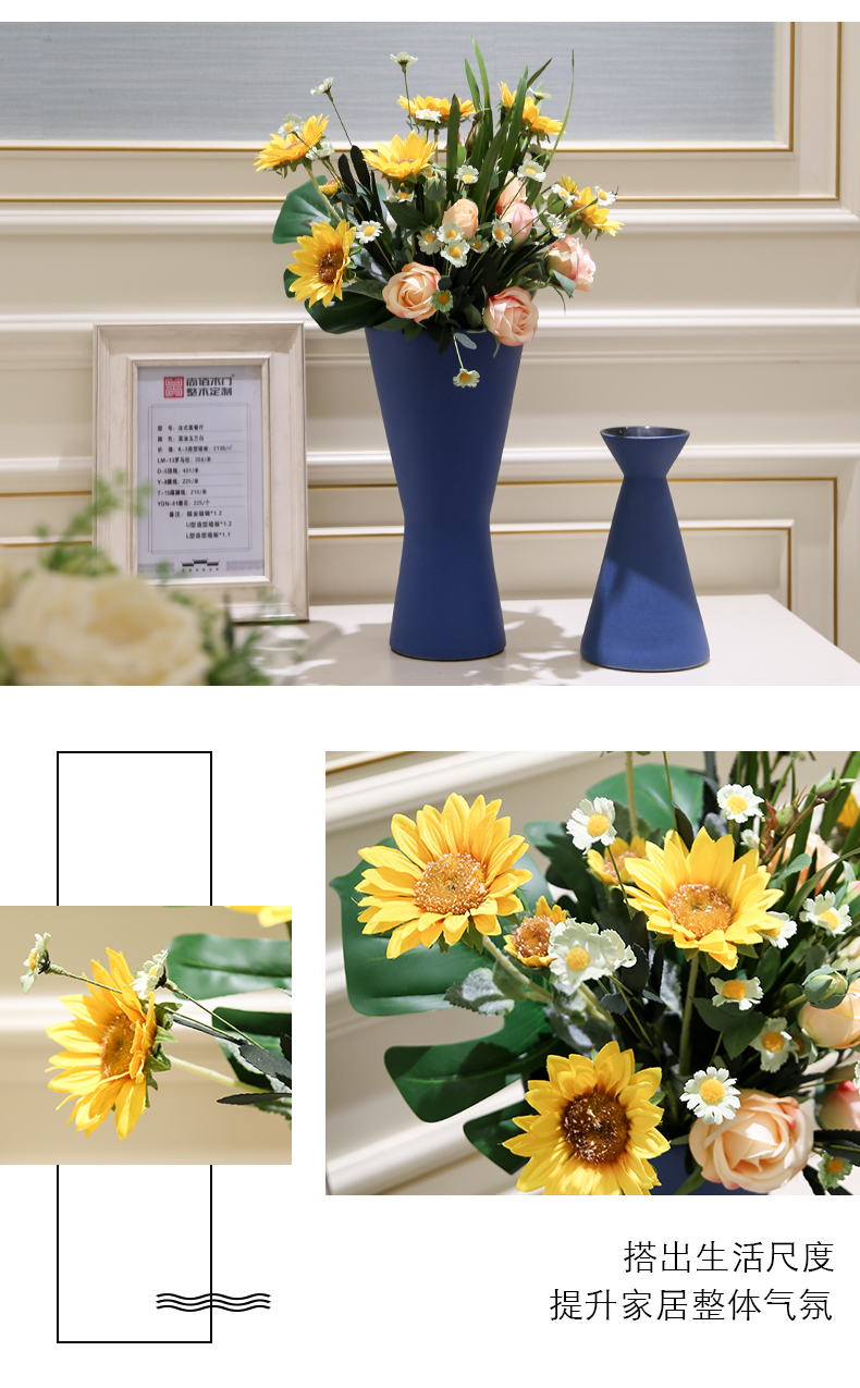 Jingdezhen mesa of I and contracted ceramic vase furnishing articles simulation flowers sitting room villa decorations between example false