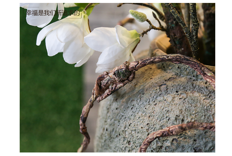 Jingdezhen coarse pottery to restore ancient ways suit flower, the sitting room of large flower implement simulation club villa ceramic furnishing articles