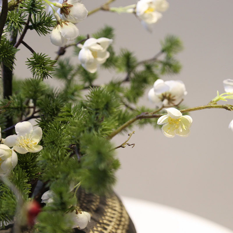 Mesa of jingdezhen coarse pottery vase simulation flower retro nostalgia pottery decoration decoration flower flower implement furnishing articles to the living room