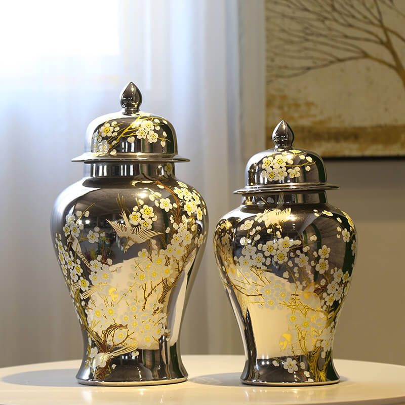 General silver pot vase furnishing articles jingdezhen ceramic piggy bank caddy fixings candy jar decoration decoration flower receptacle