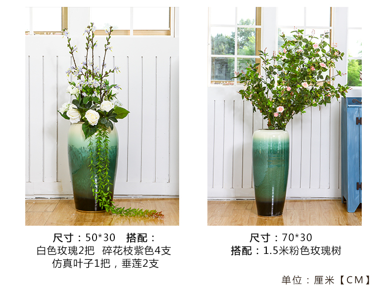 Jingdezhen ceramic floor living room big vase hall club entity decoration flower flower flower implement simulation suits for