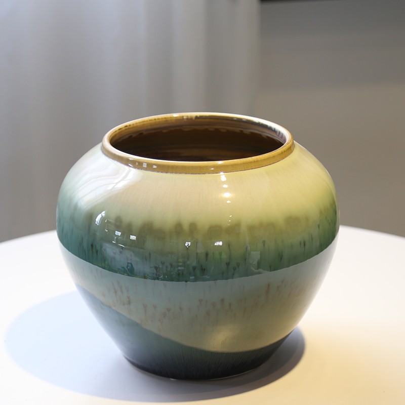 New Chinese style table vase jingdezhen ceramic flower flower implement simulation flower decoration living room TV cabinet table furnishing articles
