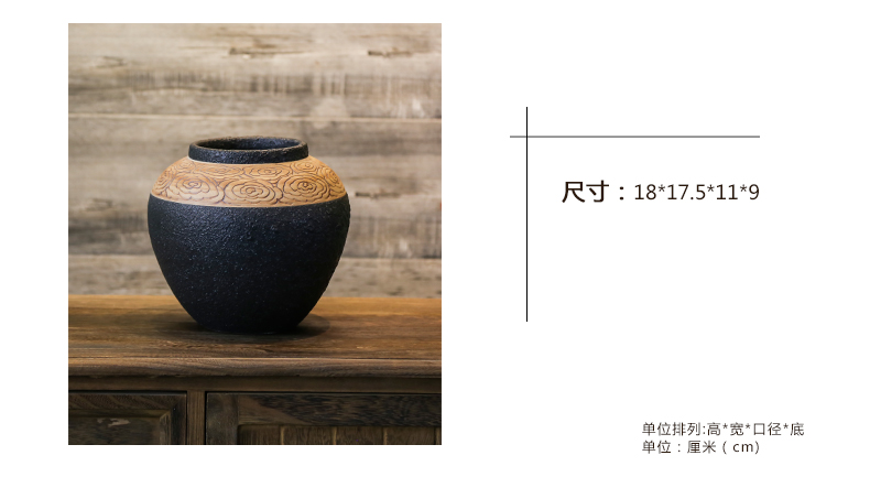 Manual its coarse pottery machine ceramic vase crispy noodles restoring ancient ways furnishing articles study of sitting room tea table decoration flower flower art