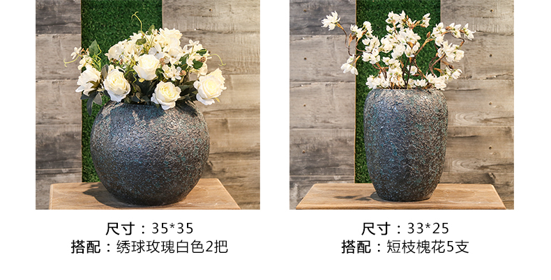 Jingdezhen retro nostalgia of large POTS coarse pottery vases, flower decoration to the hotel garden flowers in the living room furnishing articles