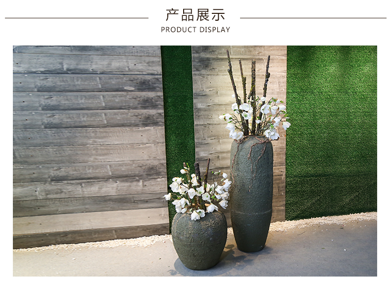 Jingdezhen coarse pottery to restore ancient ways suit flower, the sitting room of large flower implement simulation club villa ceramic furnishing articles