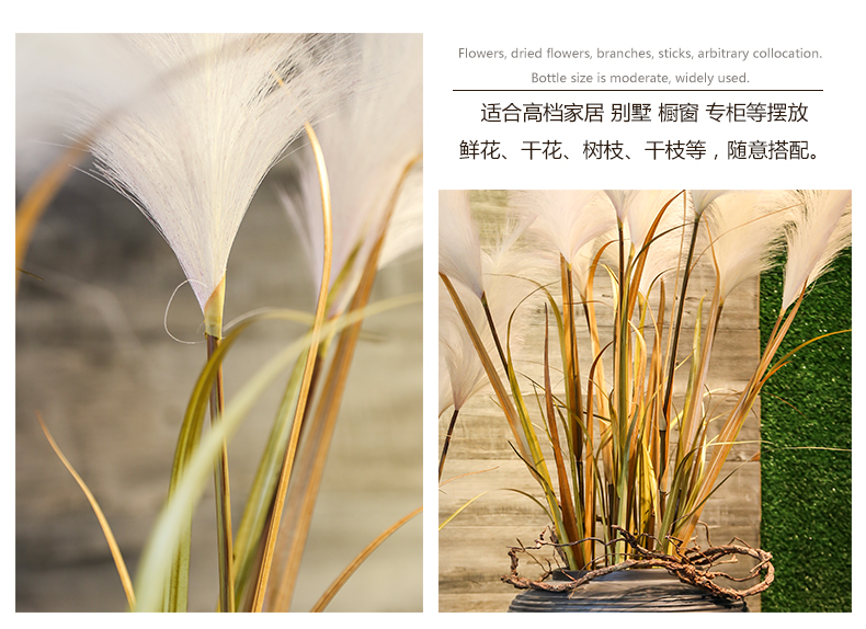 Jingdezhen coarse pottery vases, flower implement furnishing articles pottery decoration decoration indoor garden ground simulation flowers floral receptacle