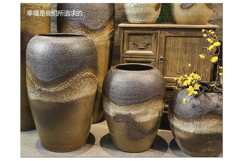 Jingdezhen ceramic coarse pottery dated flower implement mercifully glaze craft flower decoration to the hotel villa floor vase