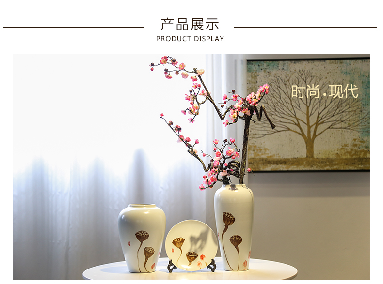 Jingdezhen mesa of new Chinese style vase of TV ark, wine porch rich ancient frame decoration decorative ceramic flower implement furnishing articles