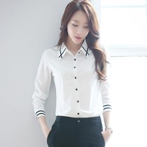 2021 Autumn Business Dress White Shirt Female Korean Long Sleeve Large Size Dress Jacket Autumn Work Dress Shirt