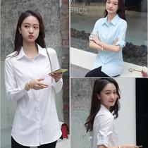 Spring Dress New White Shirt Woman Medium Long Fashion Blouse Casual Beating Bottom Outside Wearing Korean Version Loose Long Sleeve Clothes Woman