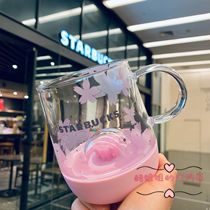 Starbucks 2021 Valentines Day gift Pink Cherry Blossom luminous cup Shining pink Cherry LED glass drinking cup
