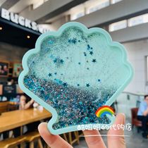 Starbucks 2019 Goddess Fish Scale Sand Stars Bright Sheet Shells Styled Into The Oil Mark Cup Mat