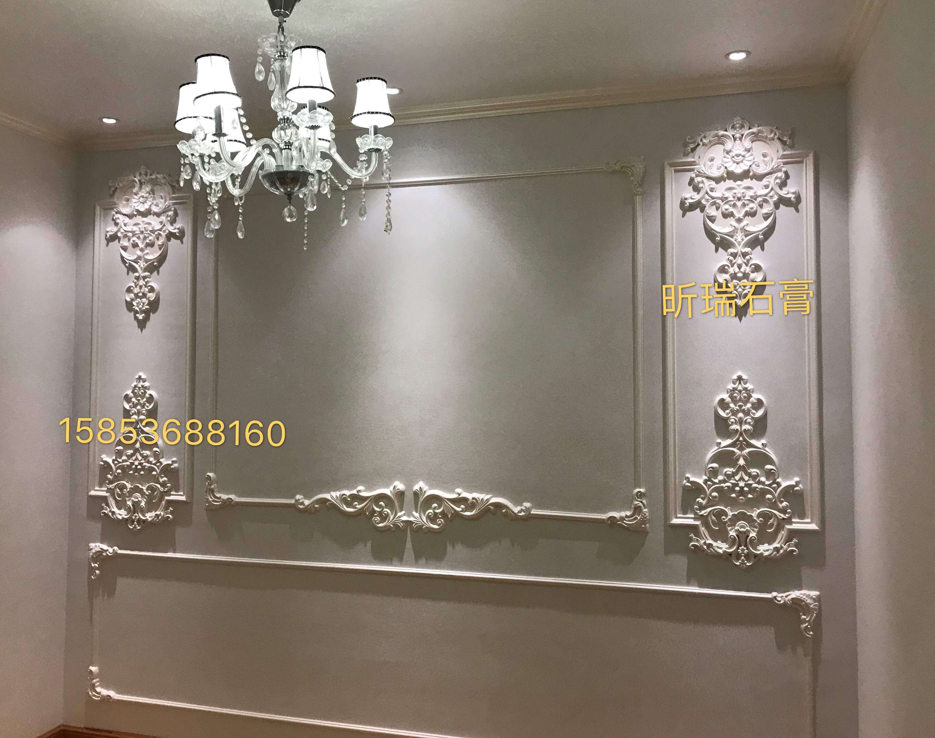 European style plaster line TV Roman column background corner flower flat line custom gypsum line arc size customization