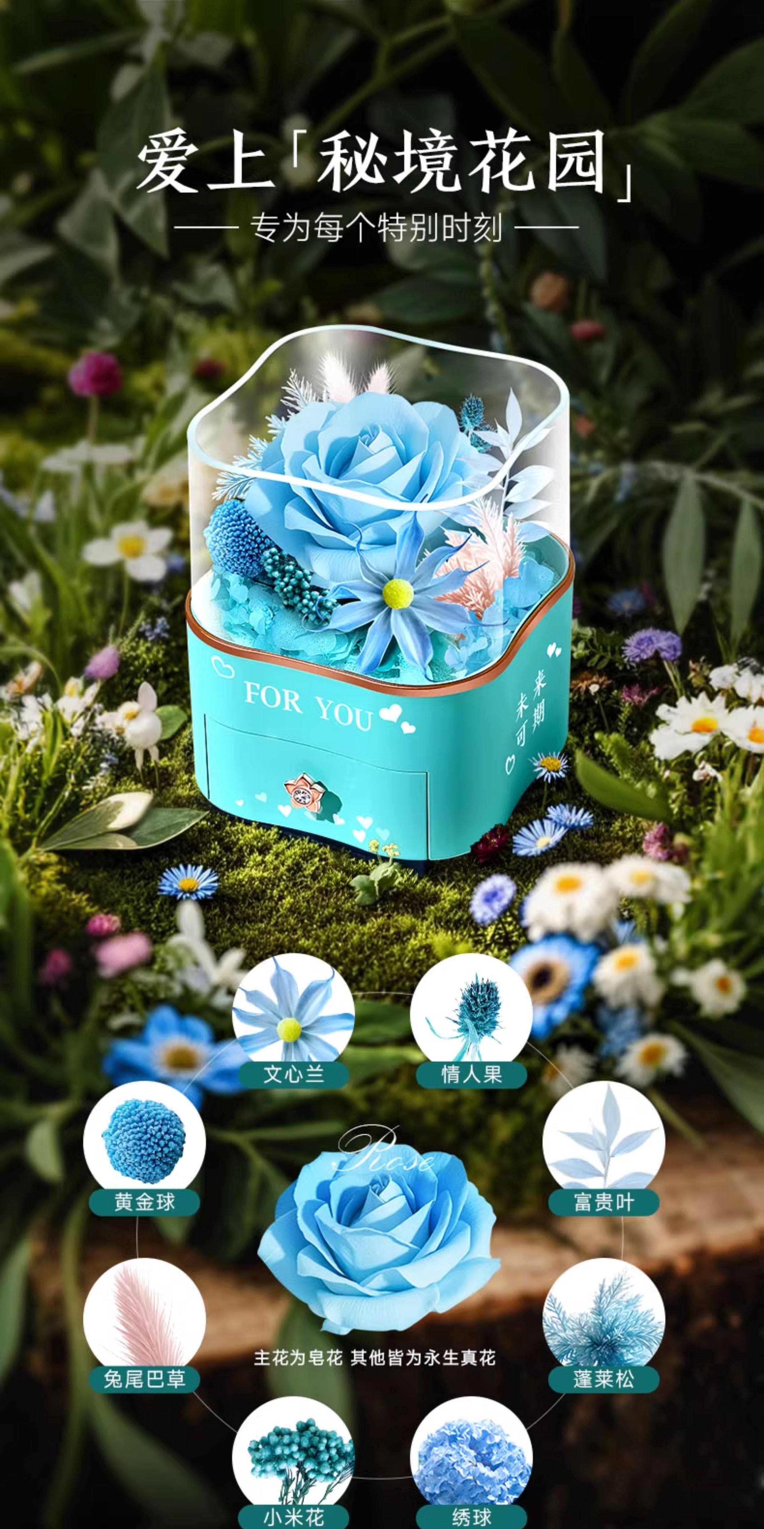 Серебряное ожерелье 银项链女999纯银蓝托帕石宝石海洋之心吊坠女款女士圣诞礼物女生 East Beauty