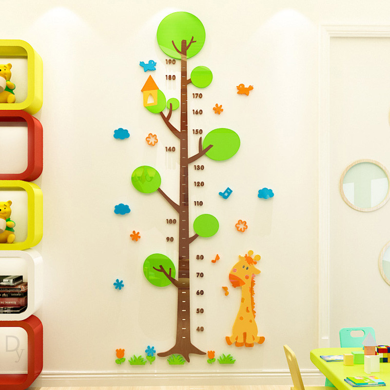 Cartoon Tree Height Sticker 3d Solid Height Wall Sticker Children's Room Kindergarten Baby Measuring Height Ruler Decoration Painting