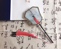  Handmade Su embroidery embroidery finished double-sided embroidery Chinese style classical 10 cm fan gift red coat falling snow