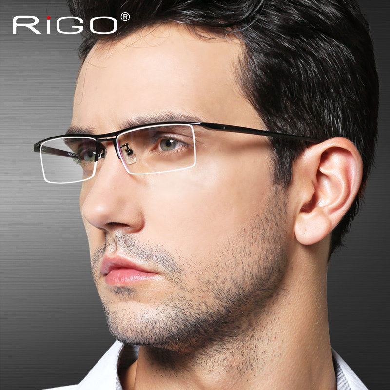 Ultra-Light Glasses Frame for Men, Half-Frame, Pure Titanium Glasses Frame, Business Myopia Glasses, Large Face, Large Frame, Black Square Frame Ultra-Light Glasses Frame for Men, Half-Frame, Pure Titanium Glasses Frame, Business Myopia Glasses, Large Face, Large Frame, Black Square Frame