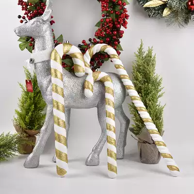 Festive supplies Decorative window ornaments 23cm to 90cm gold and white cane Stage photo studio props Christmas tree hanging pieces