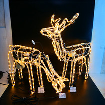 Mall Hotel Arrangement Beauty Chen Props Luminous Ecstasy Deer Acrylic Deer 1 m High Warm Color Station Deer Shop Window Hem Accessories