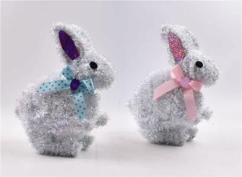 Easter Decoration Swing Accessories Spring Series Arrangement Supplies White Woven Rabbit Styling Scene Pendulum set