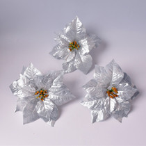 Christmas tree decoration supplies Christmas DIY material silver Christmas flowers silk cloth flower decoration products simulation flower single flower