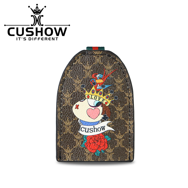 Kaxiu original niche design cowhide print pull-out thin key case 2021 new leather car key case