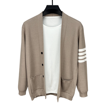 Men's cardigan sweater shawl four-bar knitted jacket Men's cardigan sweater shawl four-bar knitted jacket