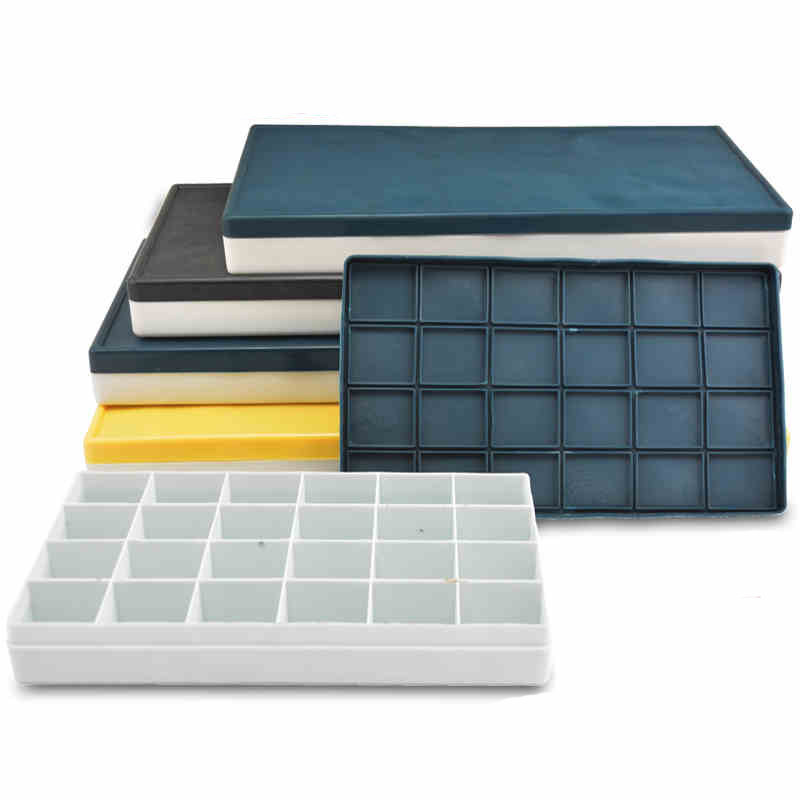 24 24 36 48 48 58 g rubber soft cover anti-leakage toning box moisturizing makeup water powder paint toning box tone palette plate