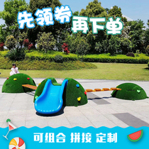 New custom outdoor mobile lawn slide drill hole haystack Park single bridge combination toy hill slide