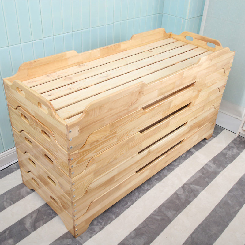 Camphor Soft Kindergarten Bed Preparatory Bed Solid Wooden Bed Hosting Early Education Wooden Children's Bed