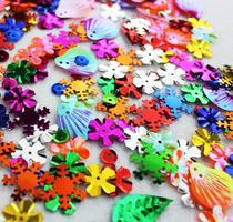 Kindergarten diy handmade pearlescent sequins greeting card patch childrens decoration dance clothing accessories materials