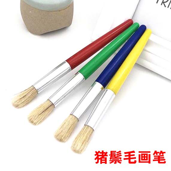 Children's diy painting graffiti round head pig temple brush hand painting oil painting acrylic painting brush student art materials