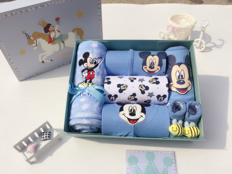 Bộ quà tặng cho bé Disney Bộ quần áo sơ sinh cotton trăng rằm cho bé gói quà lớn mùa thu đông đồ dùng cho trẻ sơ sinh