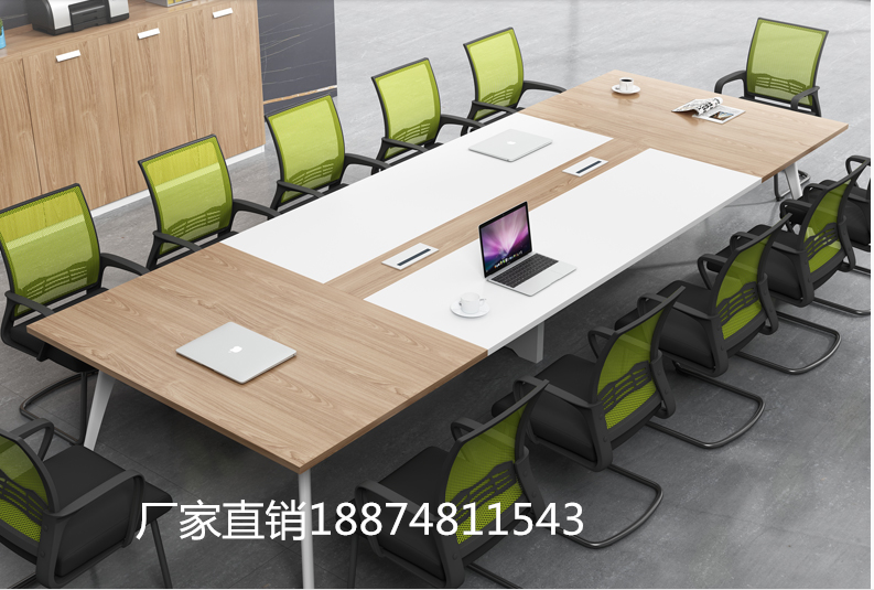 New band steel frame meeting table with wire box conference table can customize Changsha office meeting table Changsha mansion to the government