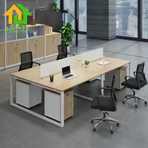 Changsha office furniture table and chair Single Seat 6 person staff table simple modern card holder steel frame desk 4 people