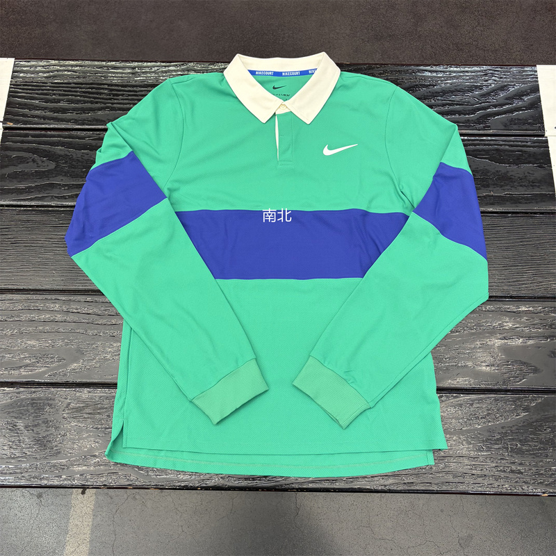 Nike Dri-Fit Men's Tennis Quick-Drying Patchwork Lapel Polo Long-Sleeved T-Shirt Ib8142-324