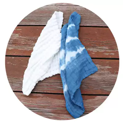Tie-dyed white cotton handkerchief cotton yarn tea towel water towel plant dyeing special new product promotion