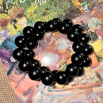 Beady round and jade new Chinese style national trend obsidian 14mm single circle versatile commuting stackable wearable customizable bracelet