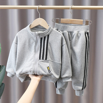 Boy Spring Clothing Suit Children 2021 New Ocean Air Spring Autumn Season Han Edition Leisure Children Sports Two Sets Eben