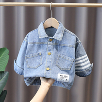 Boy Clothing Boy Denim Shirt Spring Autumn Children Shirt Jacket Mid-Boy Boy Spring Dress 2021 New Blouses