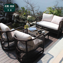 Outdoor Sofa Casual Rattan Sofa Combined Rattan Furniture Folk Dormitory of the Chinese Garden Lin Landscape vine-knitted villa