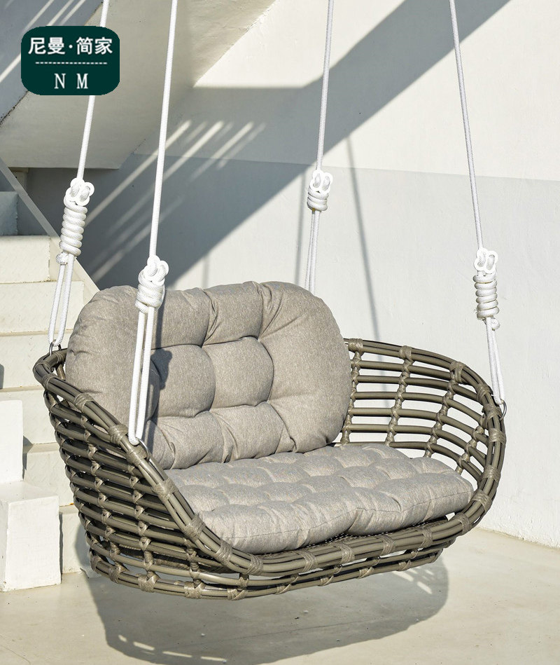 Outdoor swing rattan hanging chair double balcony home seat swing single indoor net red hanging orchid cradle chair